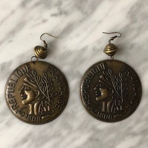 Metallic coin earrings
